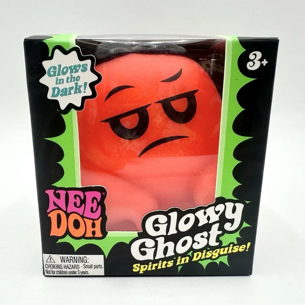 New Sealed NeeDoh Glowy Ghost Orange Halloween Glow In The Dark Schylling